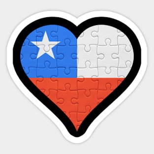 Chilean Jigsaw Puzzle Heart Design - Gift for Chilean With Chile Roots Sticker